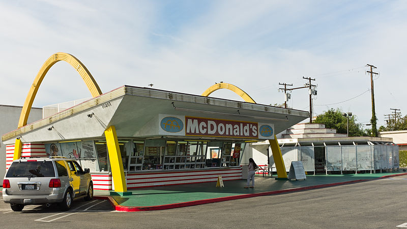 An old McDonald's location with golden arches